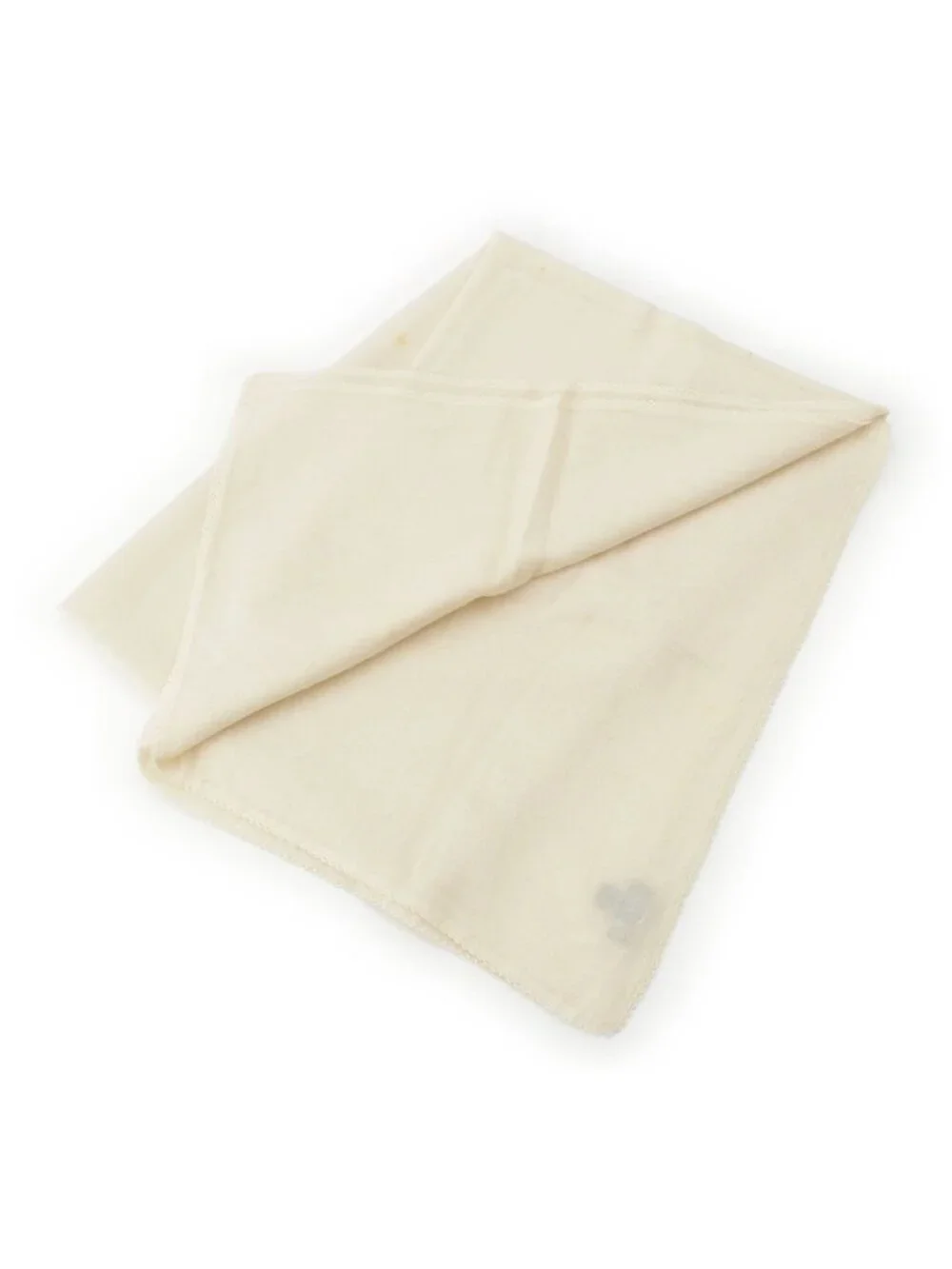 Chanel Cashmere Pearl CC Logo Large Scarf Shawl White